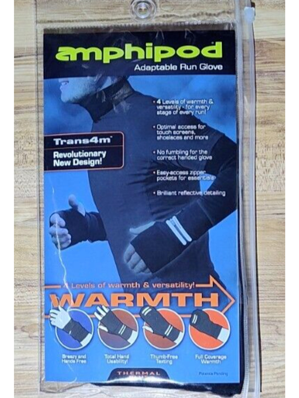 Amphipod Trans4m Thermal Plus Running Outdoor Gloves, Womans L/XL Mens M/L